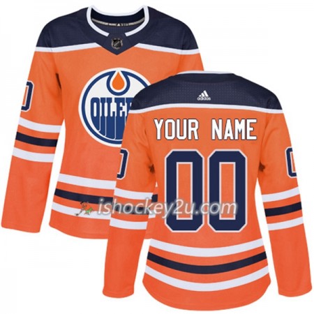 Dame NHL Edmonton Oilers Tilpasset Adidas 2017-2018 Orange Authentic